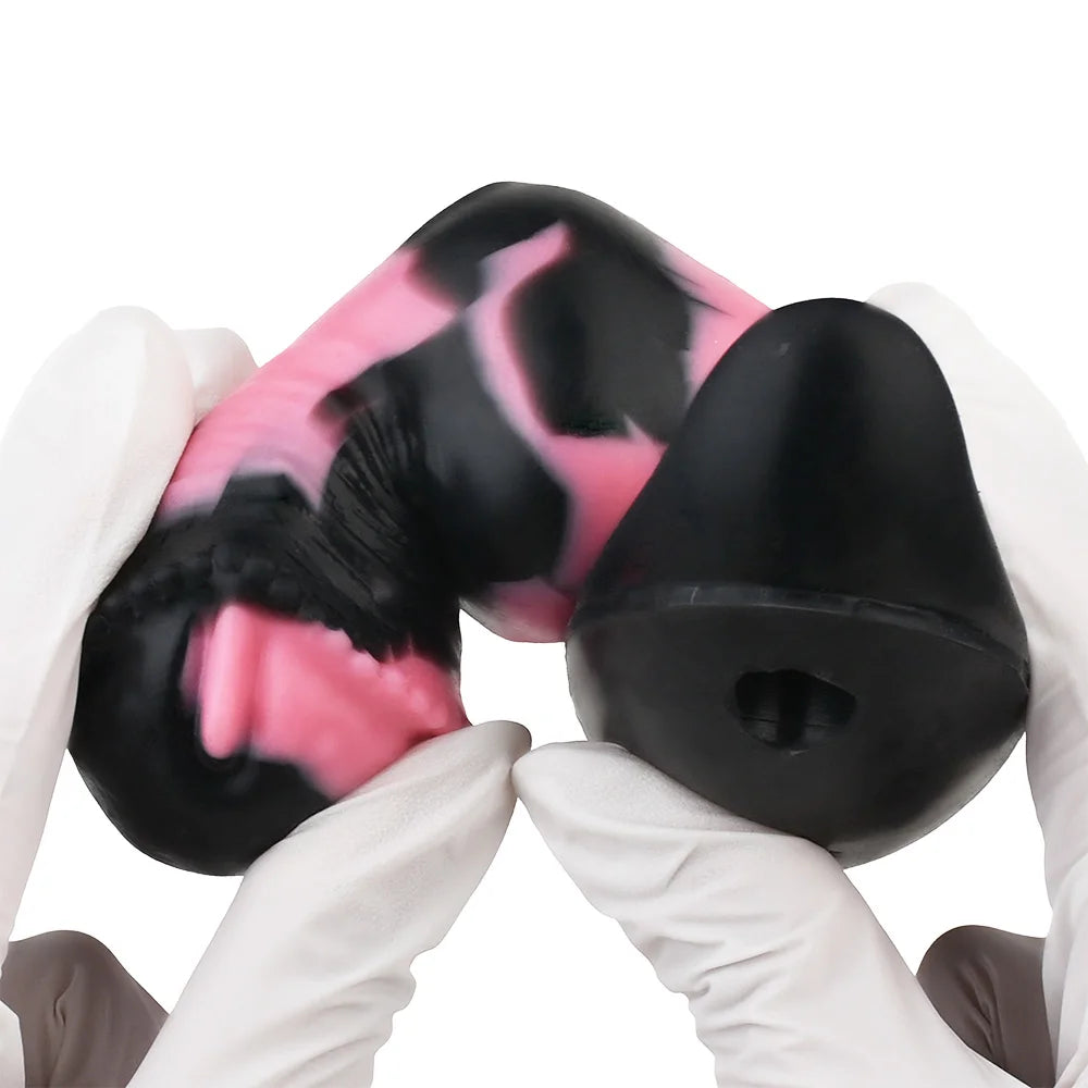 YOCY Mouth Gag Horse Dildo Adjustable Leather Strap on Sex Toy For Couple Game Bondage Muzzles