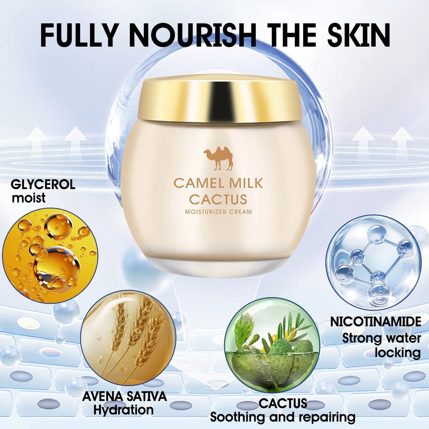 130G Camel Milk Cactus Moisturizing Miracle Cream Firms and Nourishes the Skin All-In-One Moisturizer