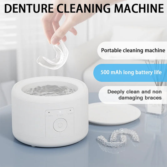 50KHZ Ultrasonic Braces Cleaning Machine USB Rechargeable Multi-Function Invisible Retainer Denture Machine Jewelry High Frequen