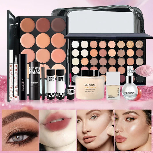 All In One Makeup Kit for Women Full Kit Set, All in One Makeup Sets Include Eyeshadow Eyebrow Eyeliner Lip gloss Concealer
