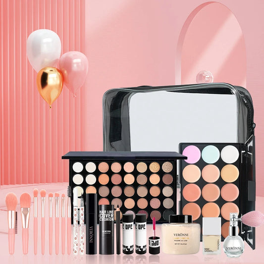 All In One Makeup Kit for Women Full Kit Set, All in One Makeup Sets Include Eyeshadow Eyebrow Eyeliner Lip gloss Concealer