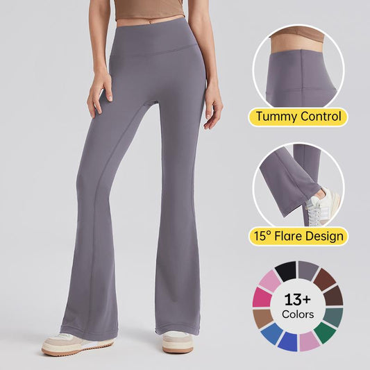 AFZ Women'S 1/2 Piece Flare Pants Seamless Workout High Waist Tummy Control Bottoms Basic Comfort Exercise Flare Leggings